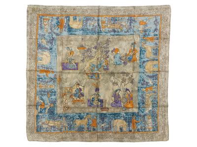 Romeo Gigli, Foulard in seta con decorazione a scene di genere in stile orientale