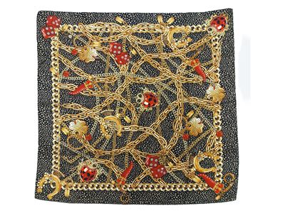 Liu Jo, Foulard in seta con fondo animalier e charms portafortuna