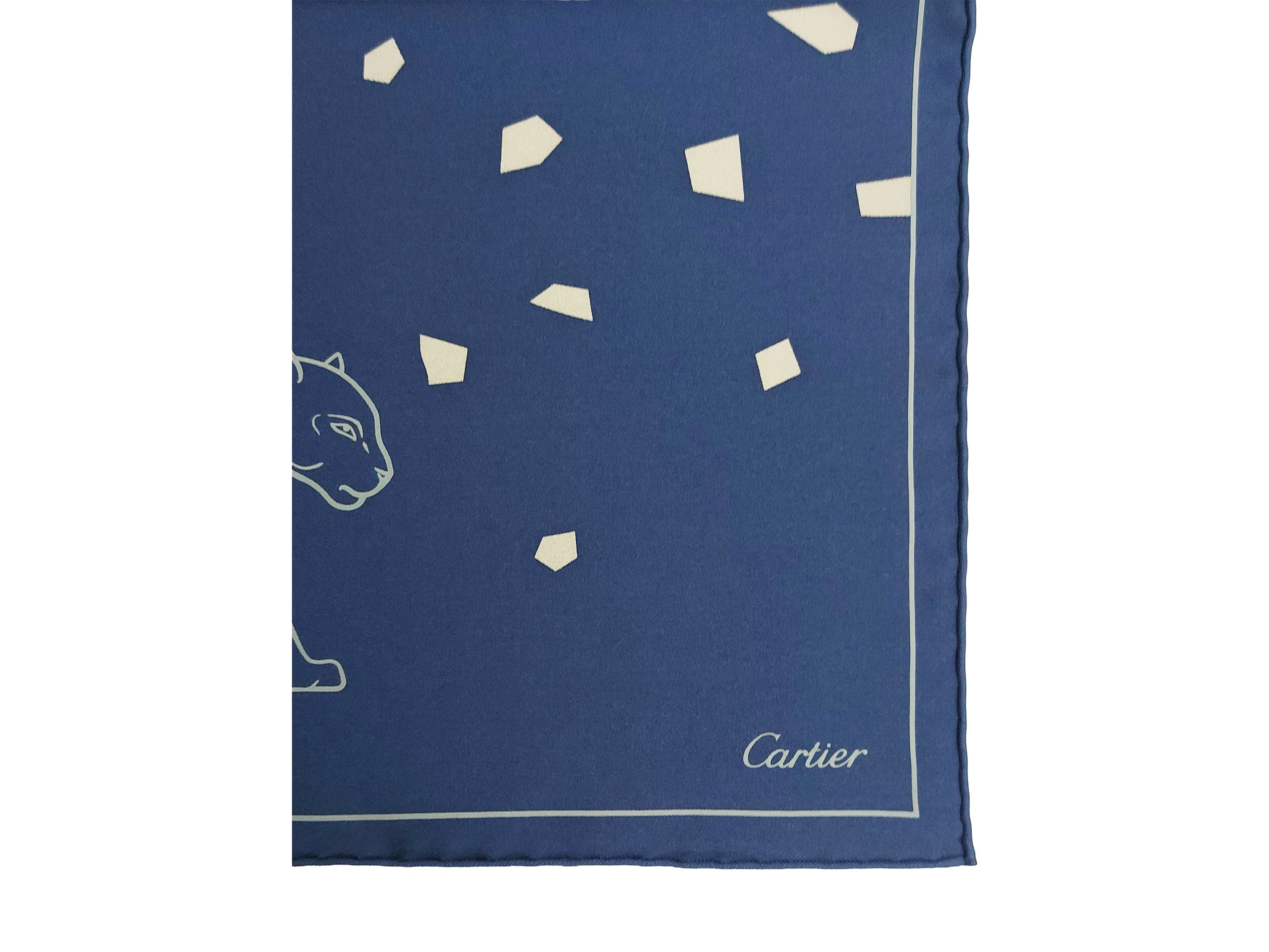 Cartier, Carré in seta con motivo geometrico e pantera