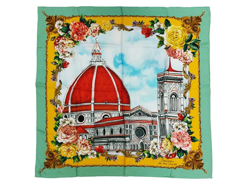 D& G - Foulard in Seta "dolce & Gabbana Alta Moda Firenze 2020"