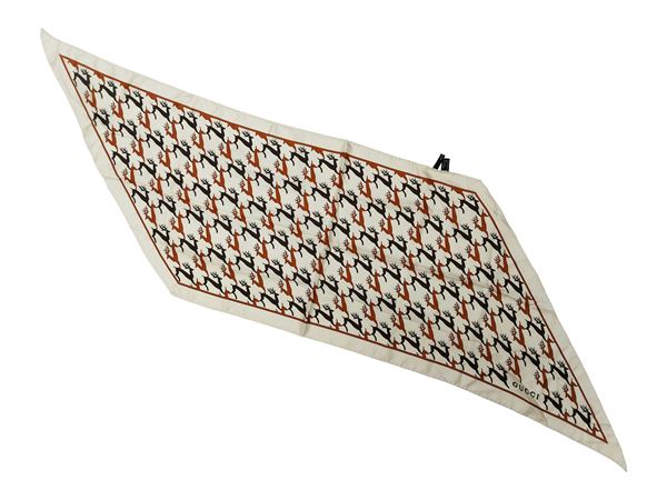 Gucci - Foulard in seta a rombo