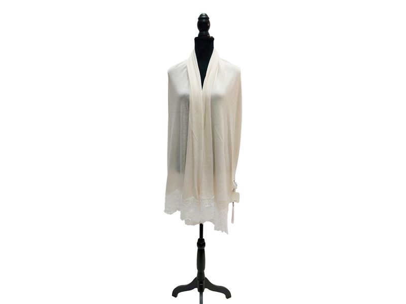 Ermanno Scervino - Scialle in Cashmere e Seta Color Panna