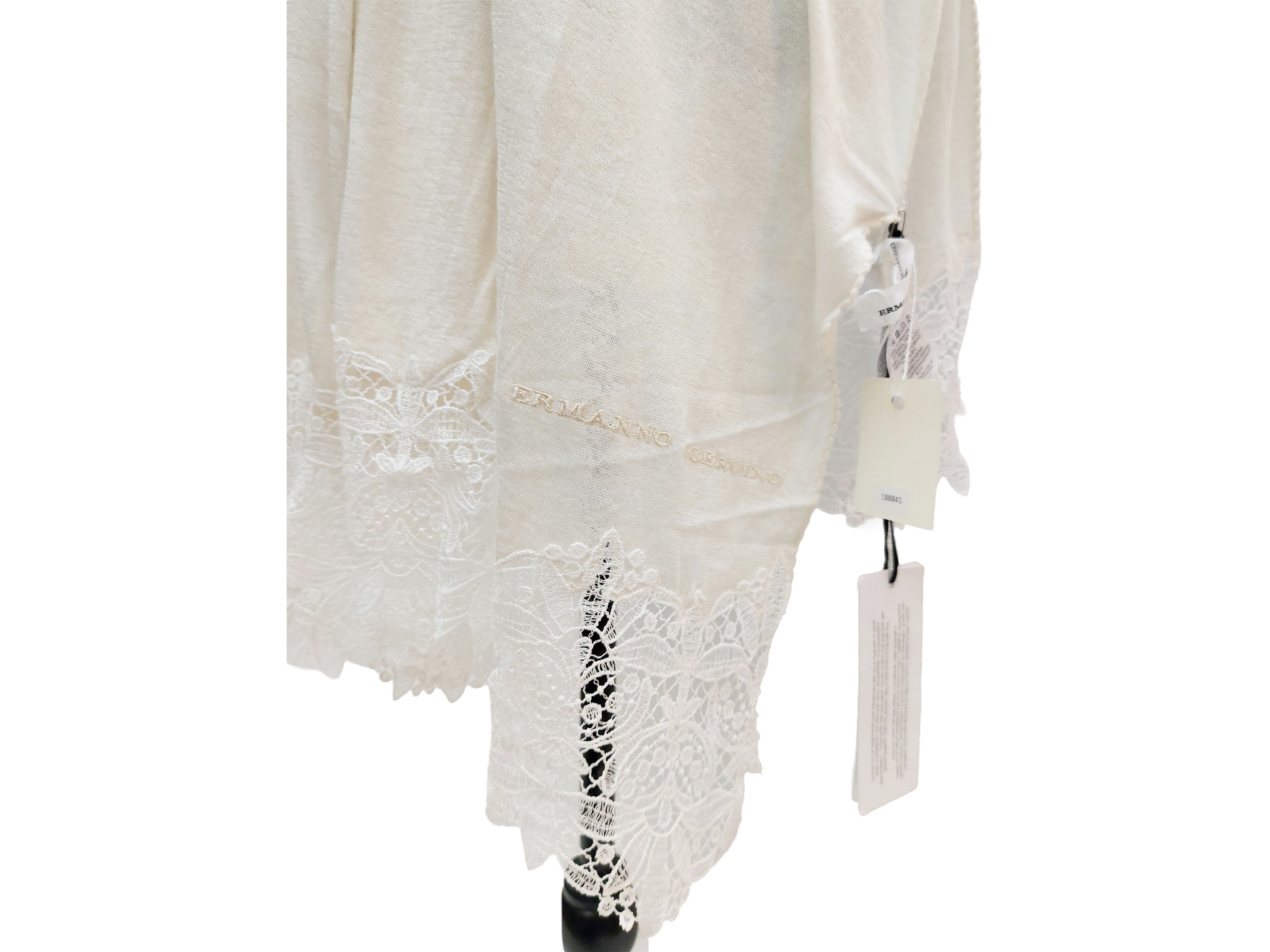Ermanno Scervino - Scialle in Cashmere e Seta Color Panna