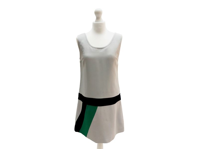 Miu Miu - Abito Smanicato in Viscosa Grigio Perla