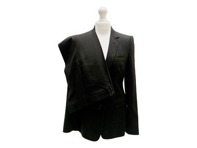 Dolce & Gabbana, Tailleur pantalone in cupro gessato nero (taglia 44)