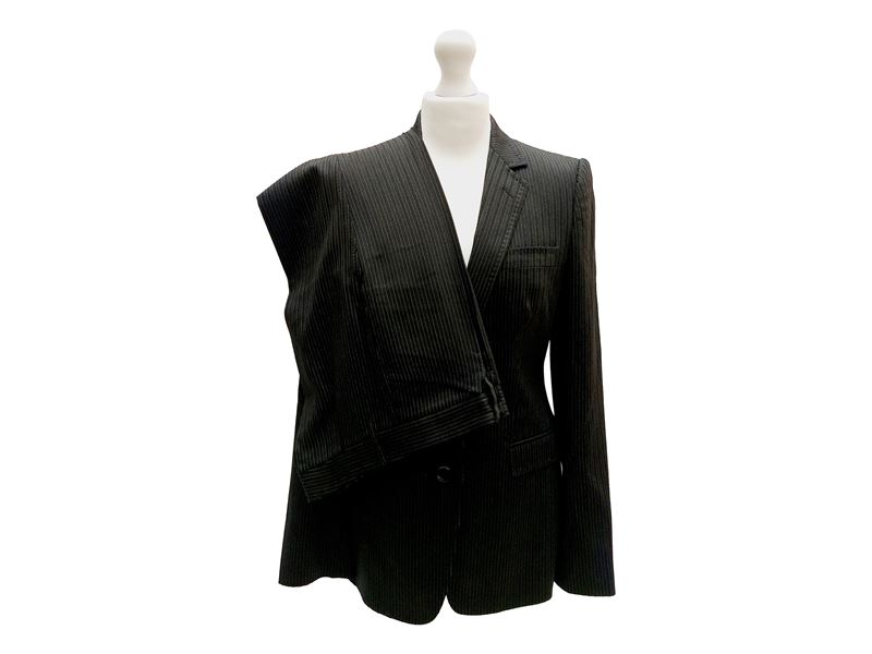Dolce & Gabbana - Tailleur Pantalone in Cupro Gessato Nero