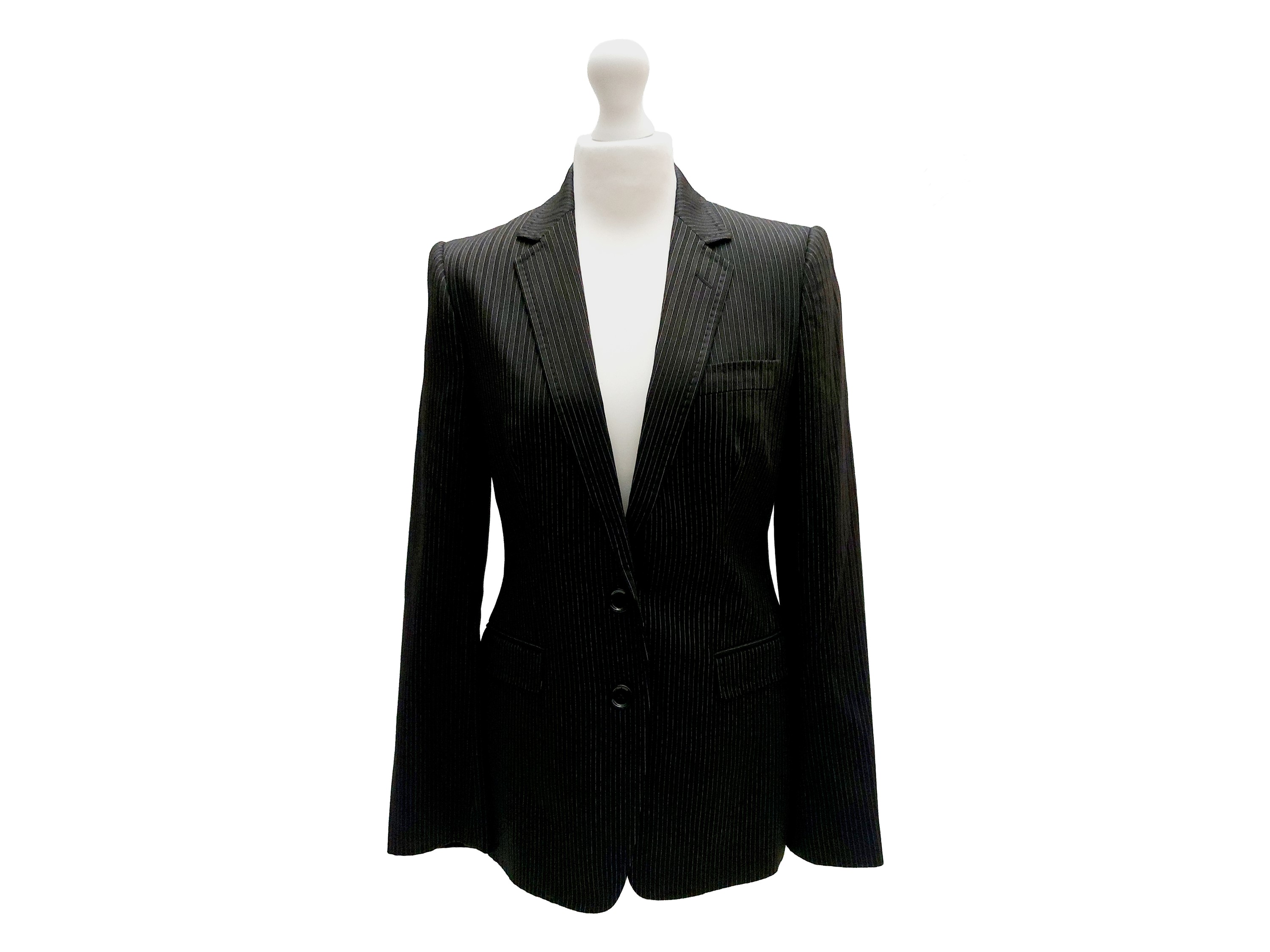 Dolce & Gabbana - Tailleur Pantalone in Cupro Gessato Nero