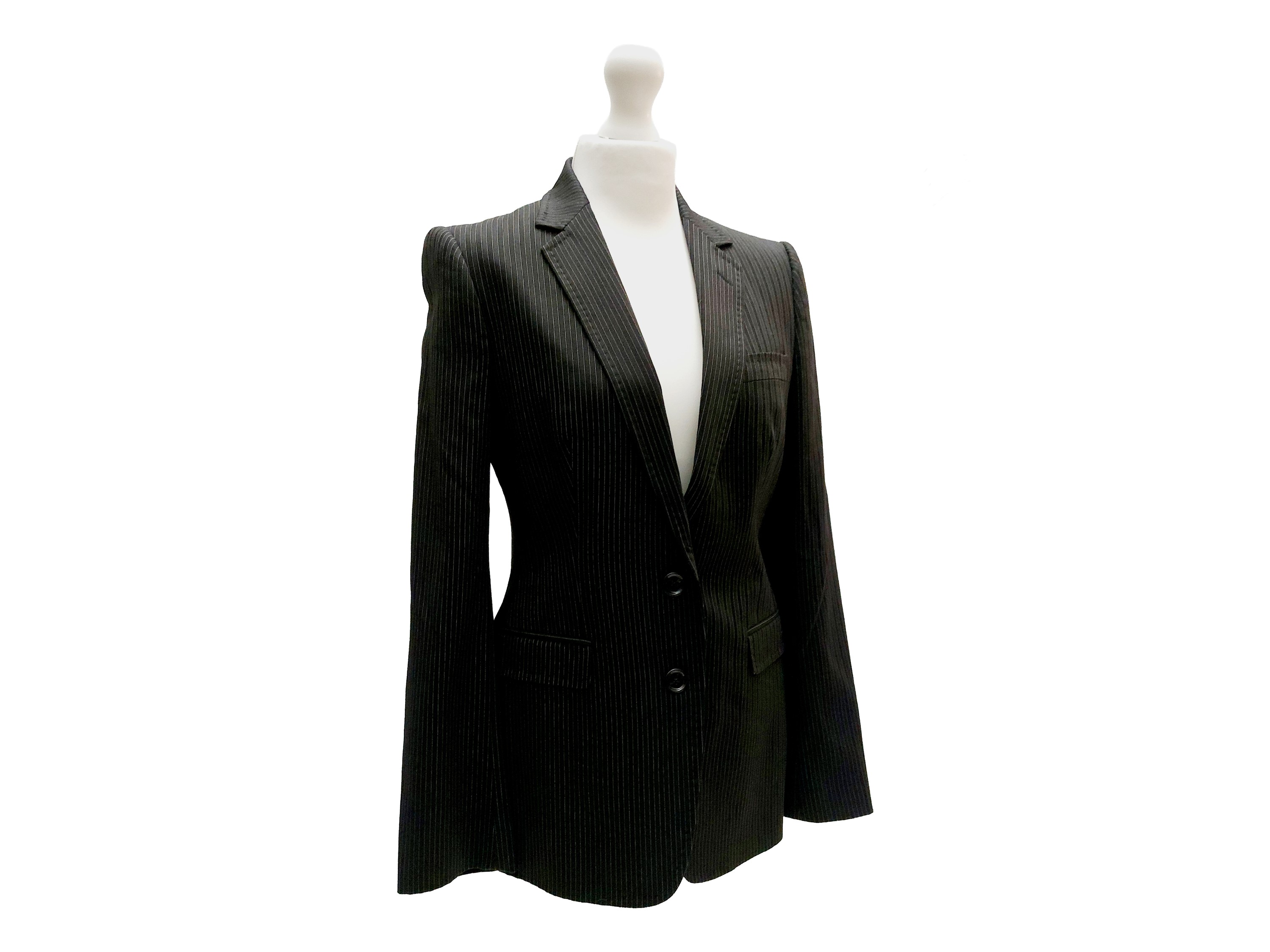 Dolce & Gabbana - Tailleur Pantalone in Cupro Gessato Nero