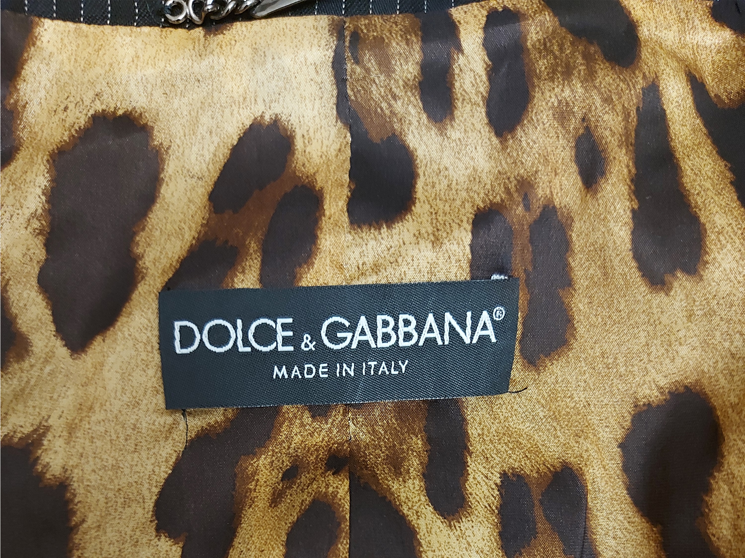 Dolce & Gabbana - Tailleur Pantalone in Cupro Gessato Nero