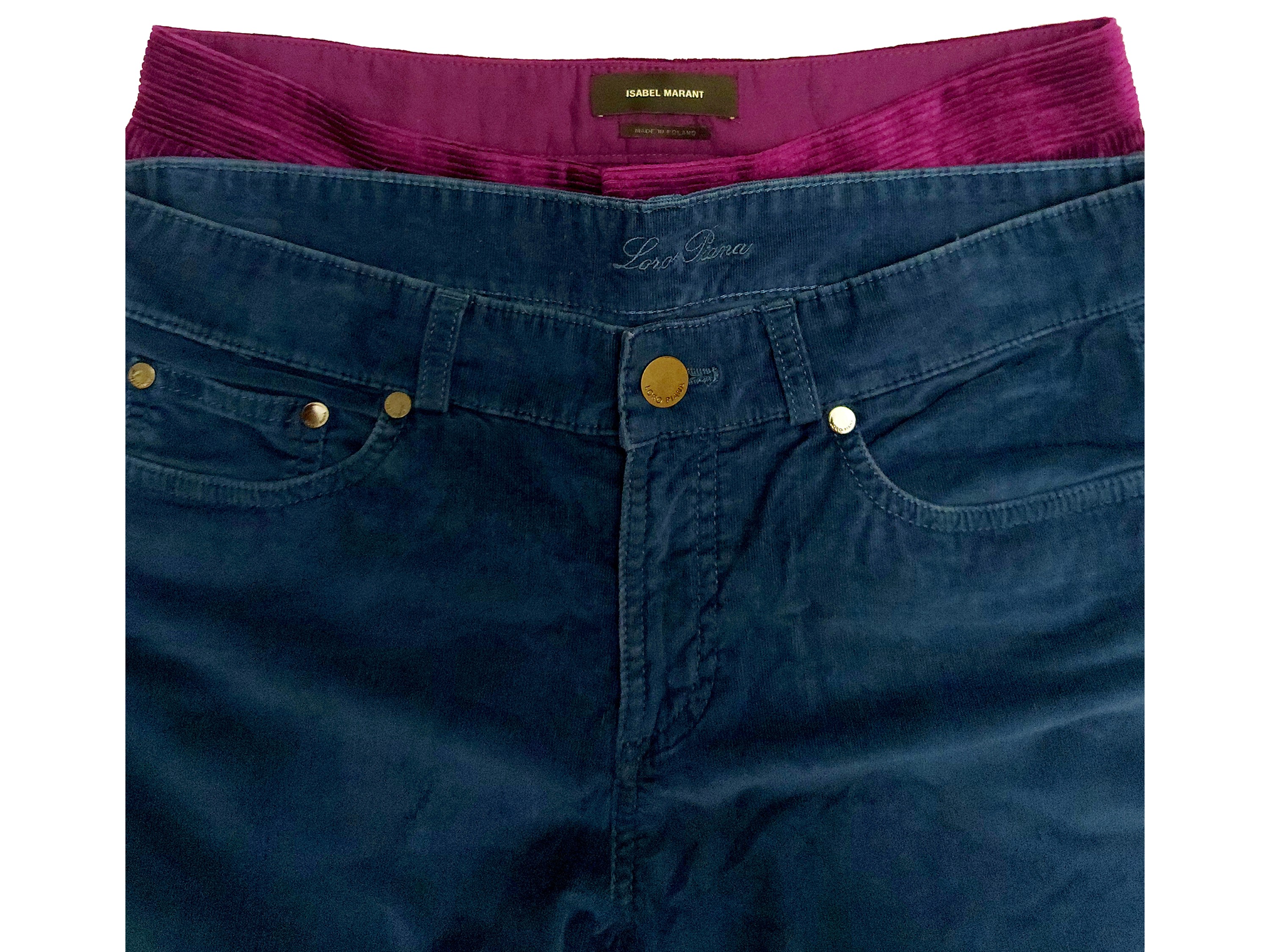 Loro Piana e Isabelle Marant, Due pantaloni in velluto (tg 44)