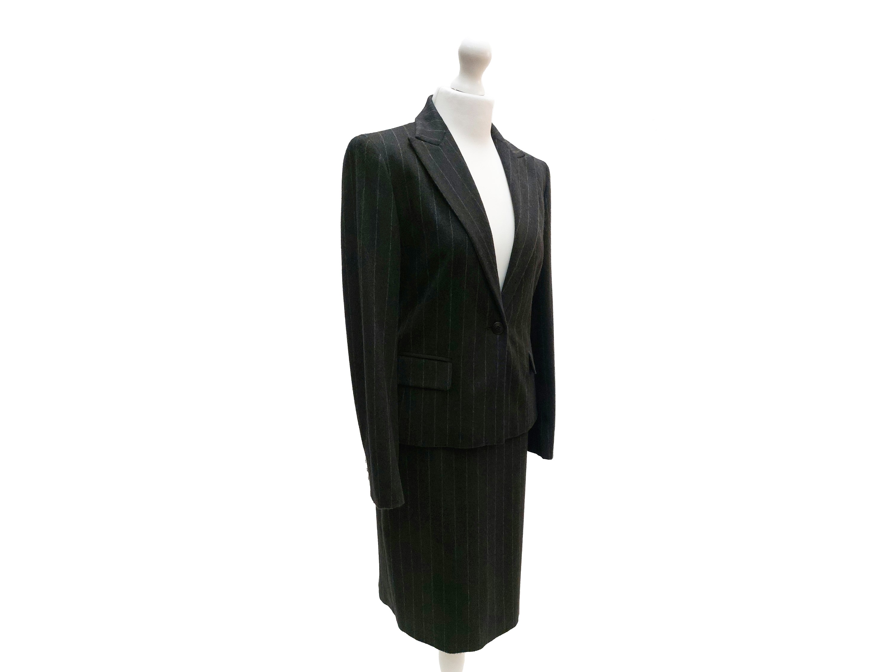 Max Mara, Tailleur giacca e gonna gessato grigio