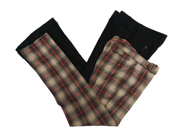 Burberry - Two pairs of Prince of Wales check wool pants