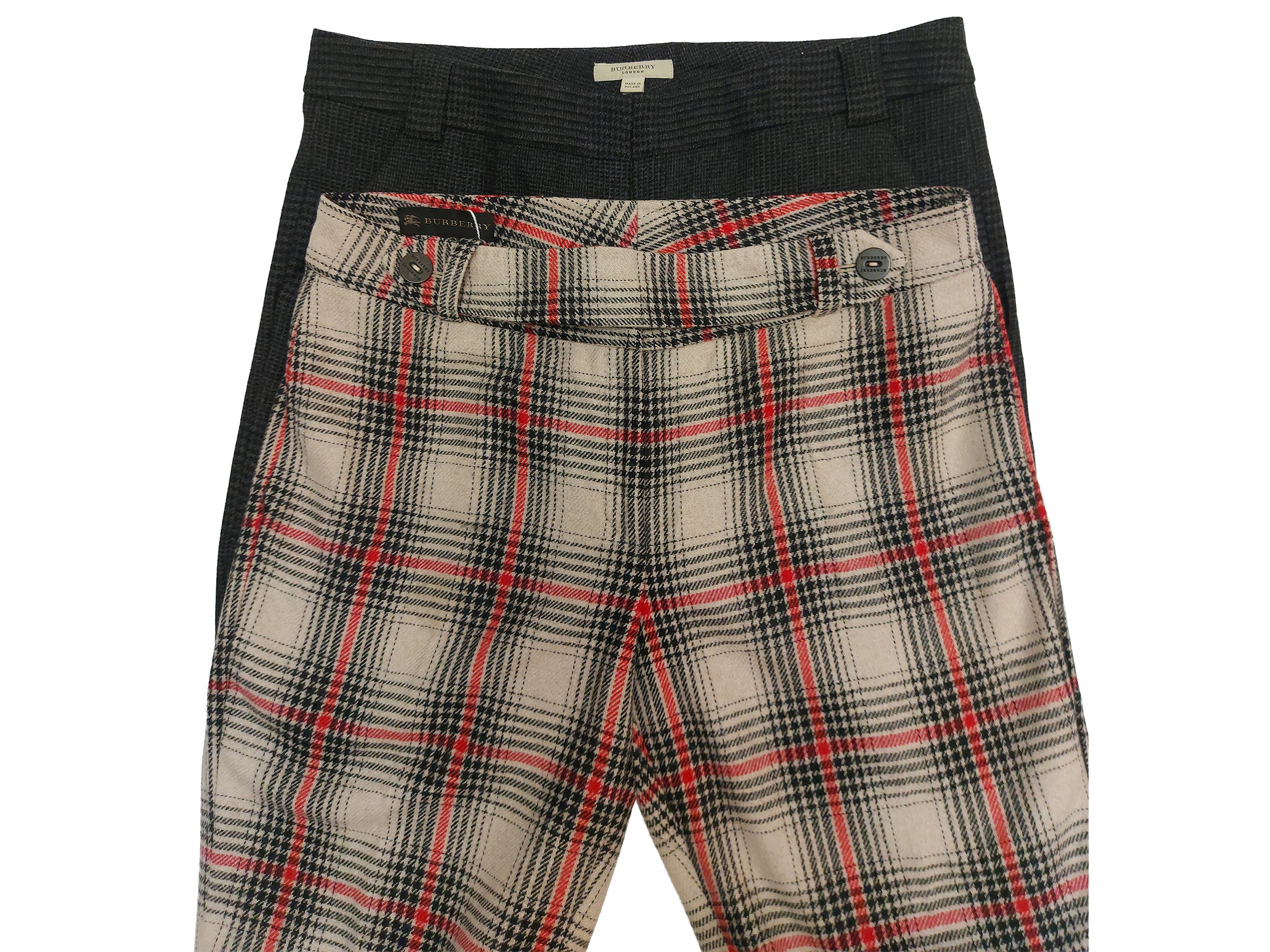 Burberry, Due pantaloni in lana principe di Galles