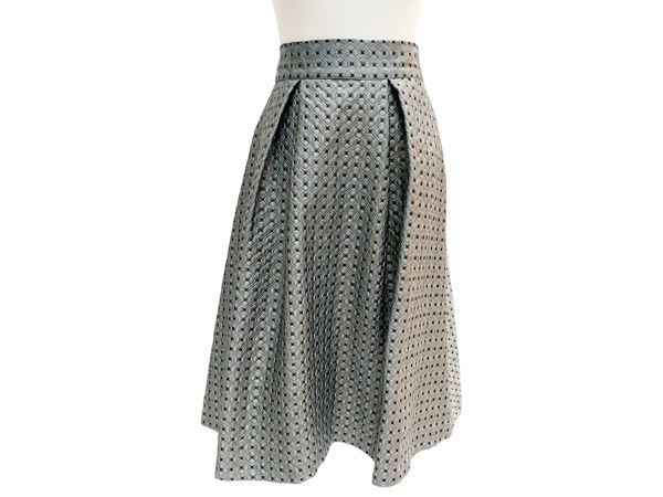 Powder-blue damask skirt, Antonio Franco