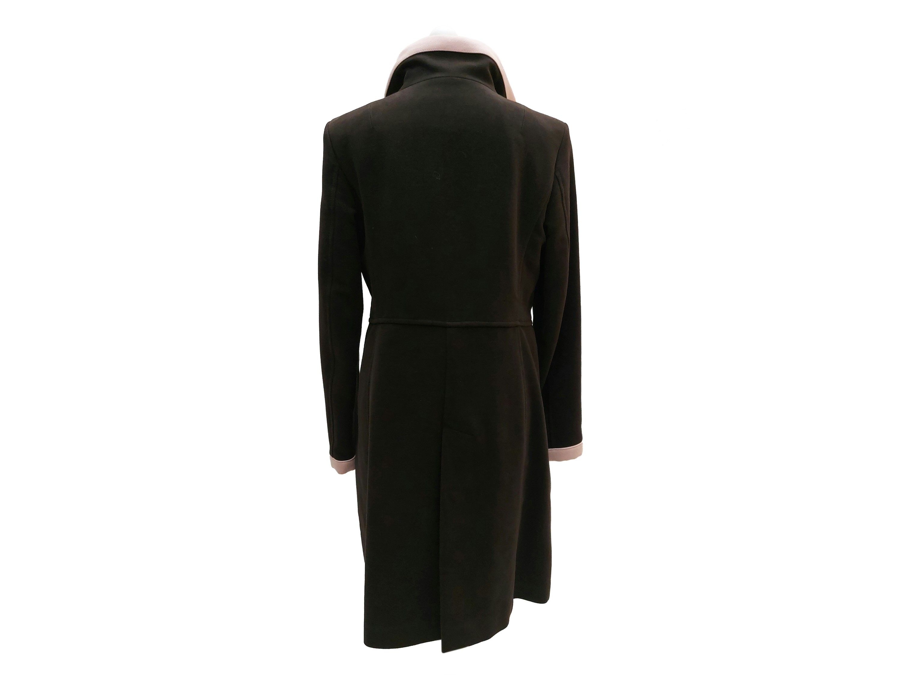 Fay, Cappotto in fustagno di cotone marrone con profili a contrasto