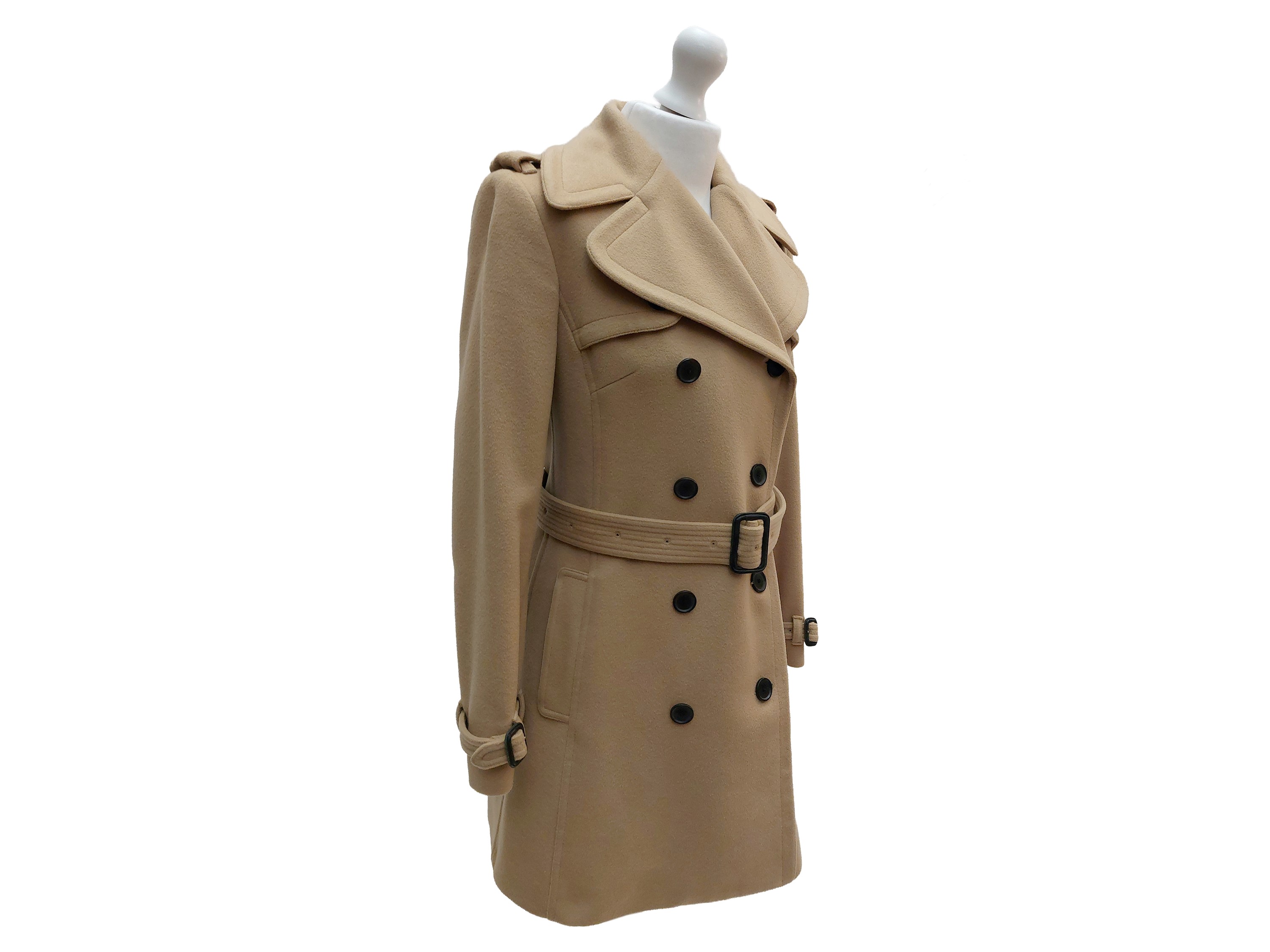 Burberry - Cappottino in Panno di Lana e Cashmere Color Cammello