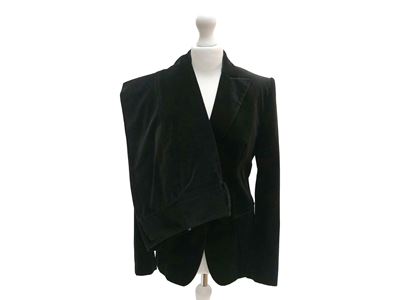 Fendi - Tailleur Pantalone in Velluto Liscio Nero