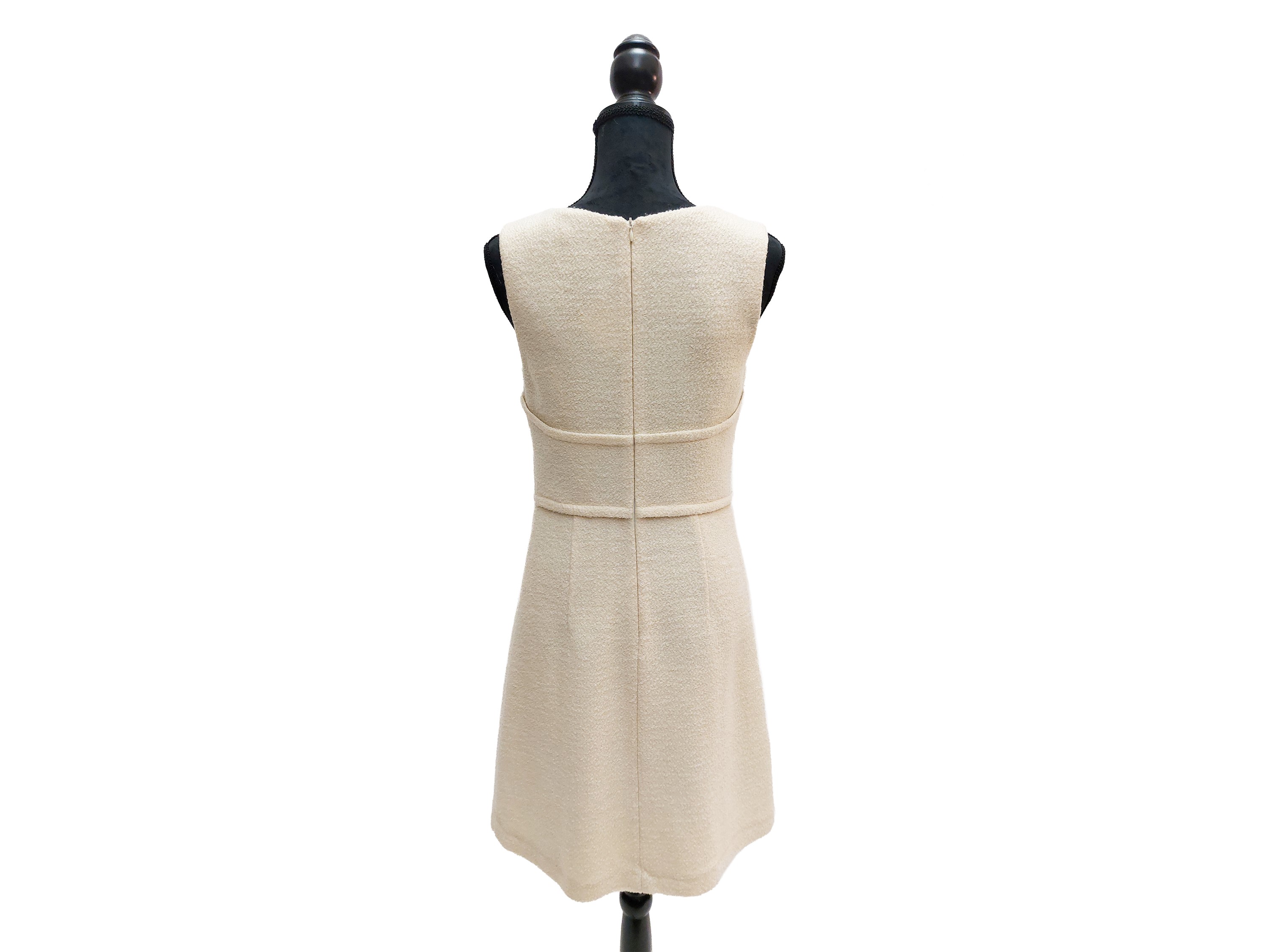 Red Valentino - Abito Smanicato in Lana Bouclé Panna