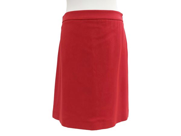Miu Miu - Gonna in viscosa rosso rubino