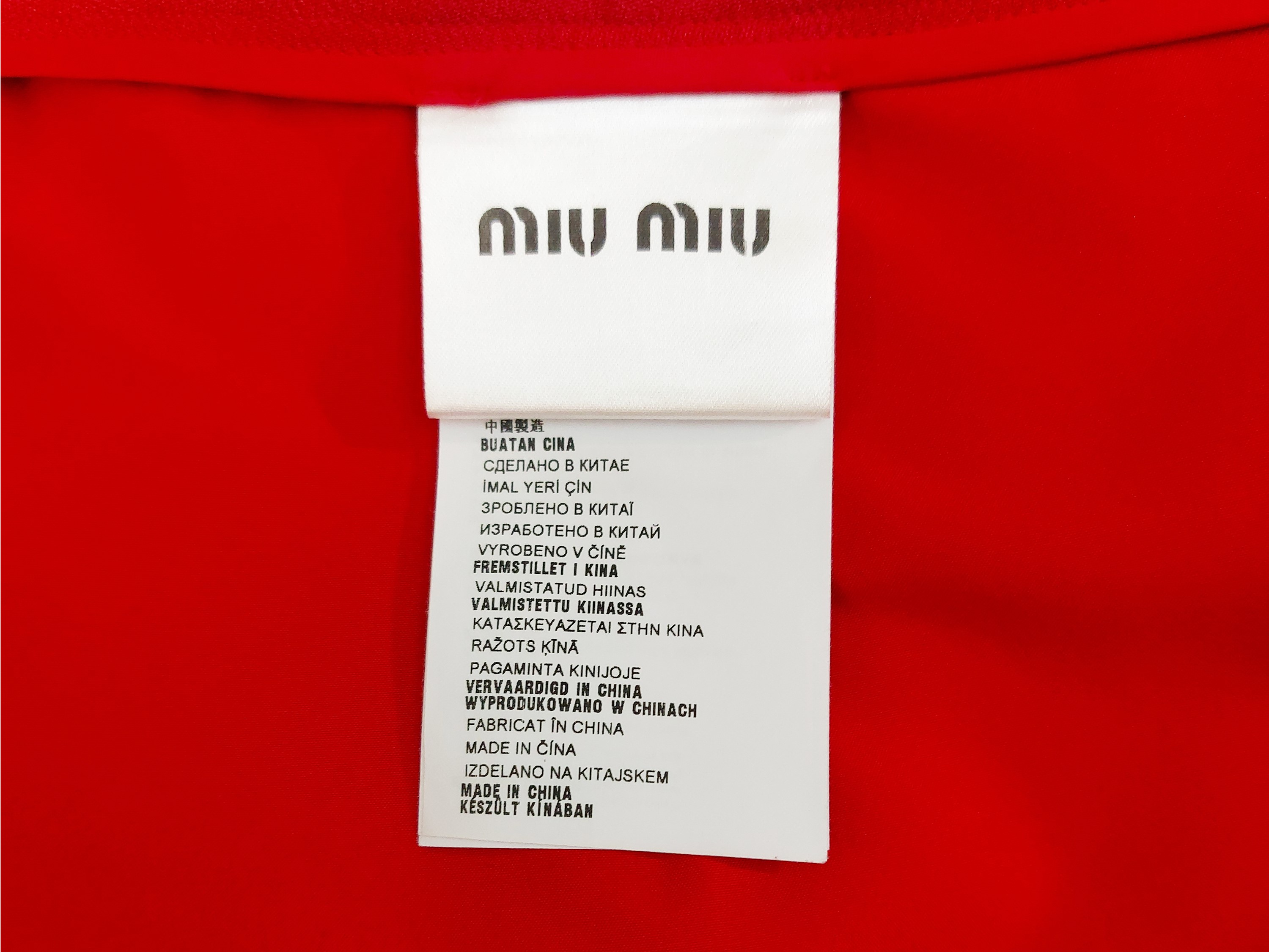 Miu Miu - Gonna in Viscosa Rosso Rubino