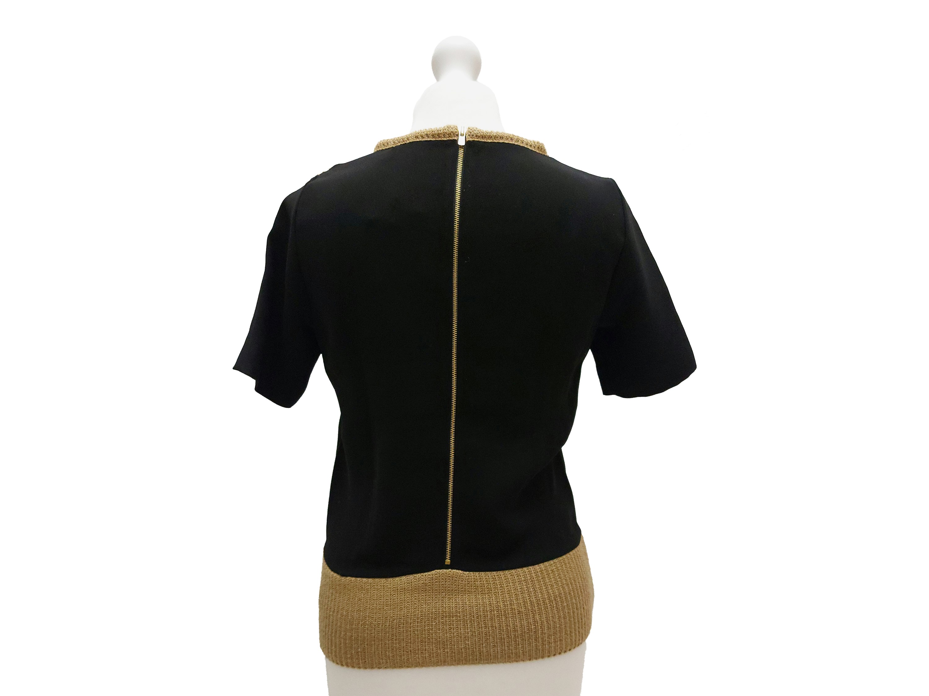 Sandro - Blusa in Crepe Nera e Lana