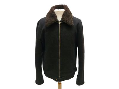 Gucci, Giaccone da uomo in lana grigia con collo in shearling marrone removibile