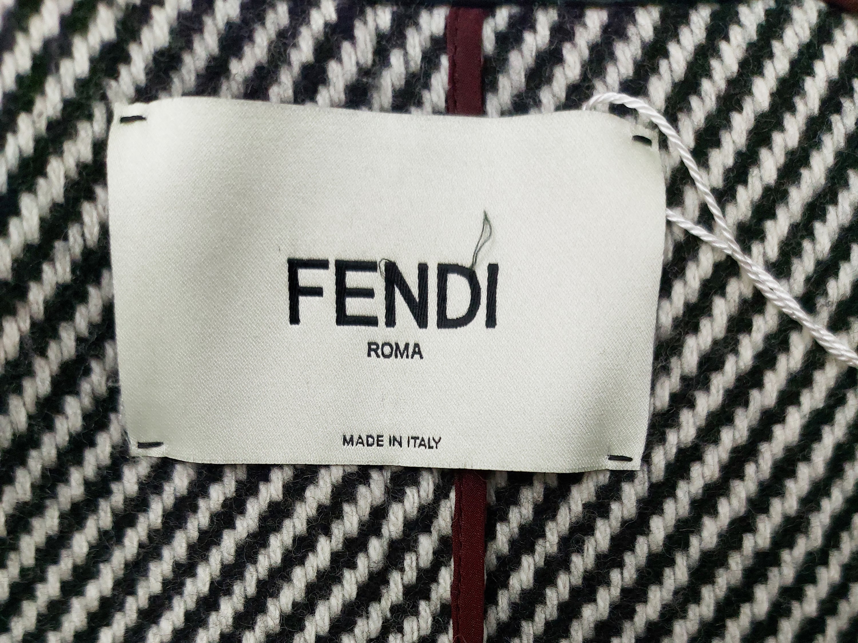 Fendi - Soprabito in Lana Bianco e Nero
