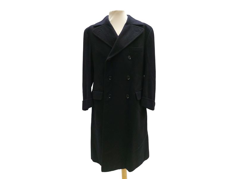 Caraceni, Cappotto da uomo in cashmere blu doppio petto