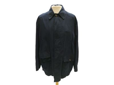 Hermès, Giaccone da uomo in seta blu