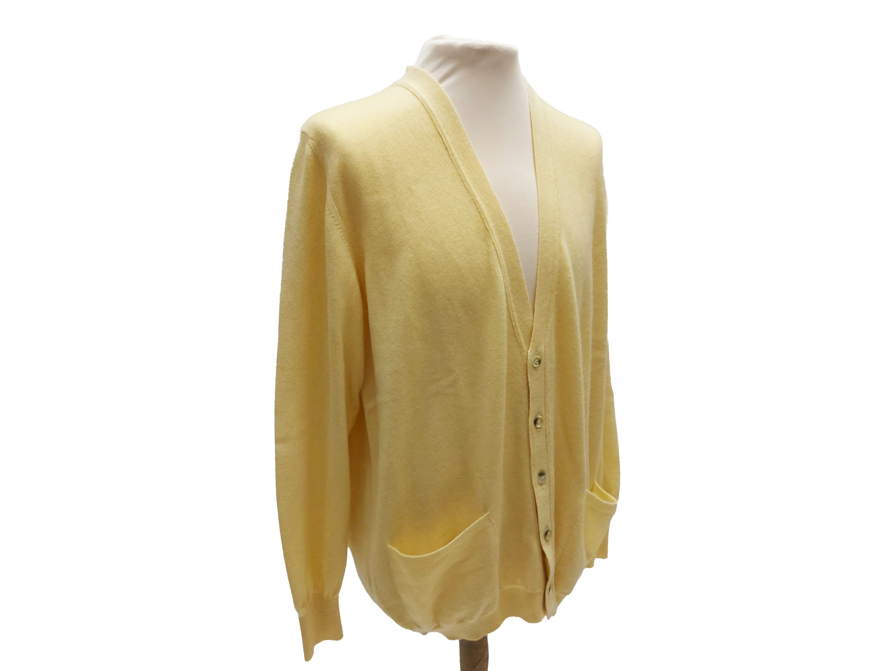 Malo, Cardigan da uomo in cashmere giallo