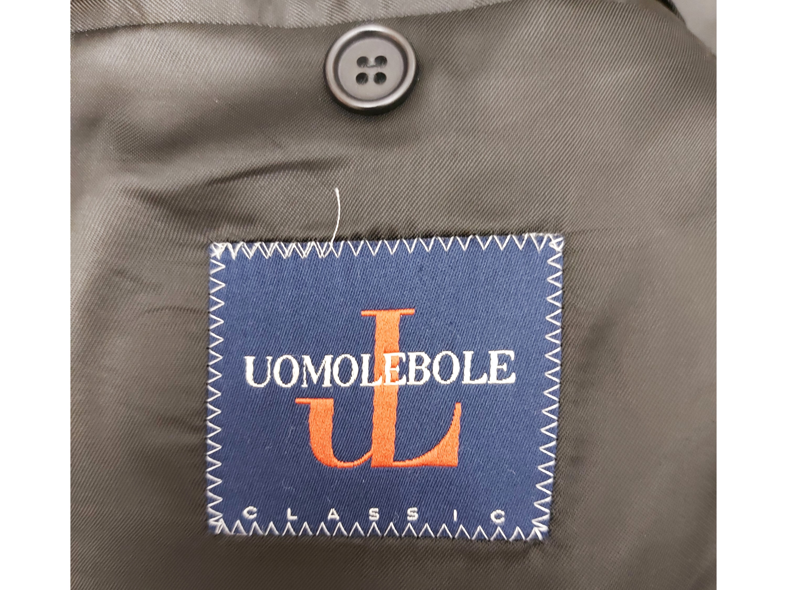 Luigi Botto-L’uomo Lebole, Completo da uomo in lana grigio fumo (tg. 50 circa)