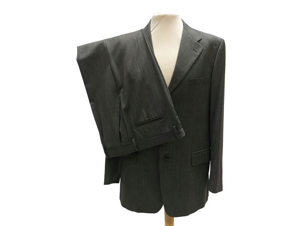 Men's salt-and-pepper wool suit, Story Uomo