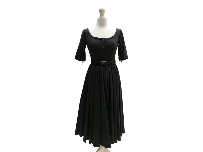 Prada, Abito midi in cotone blu