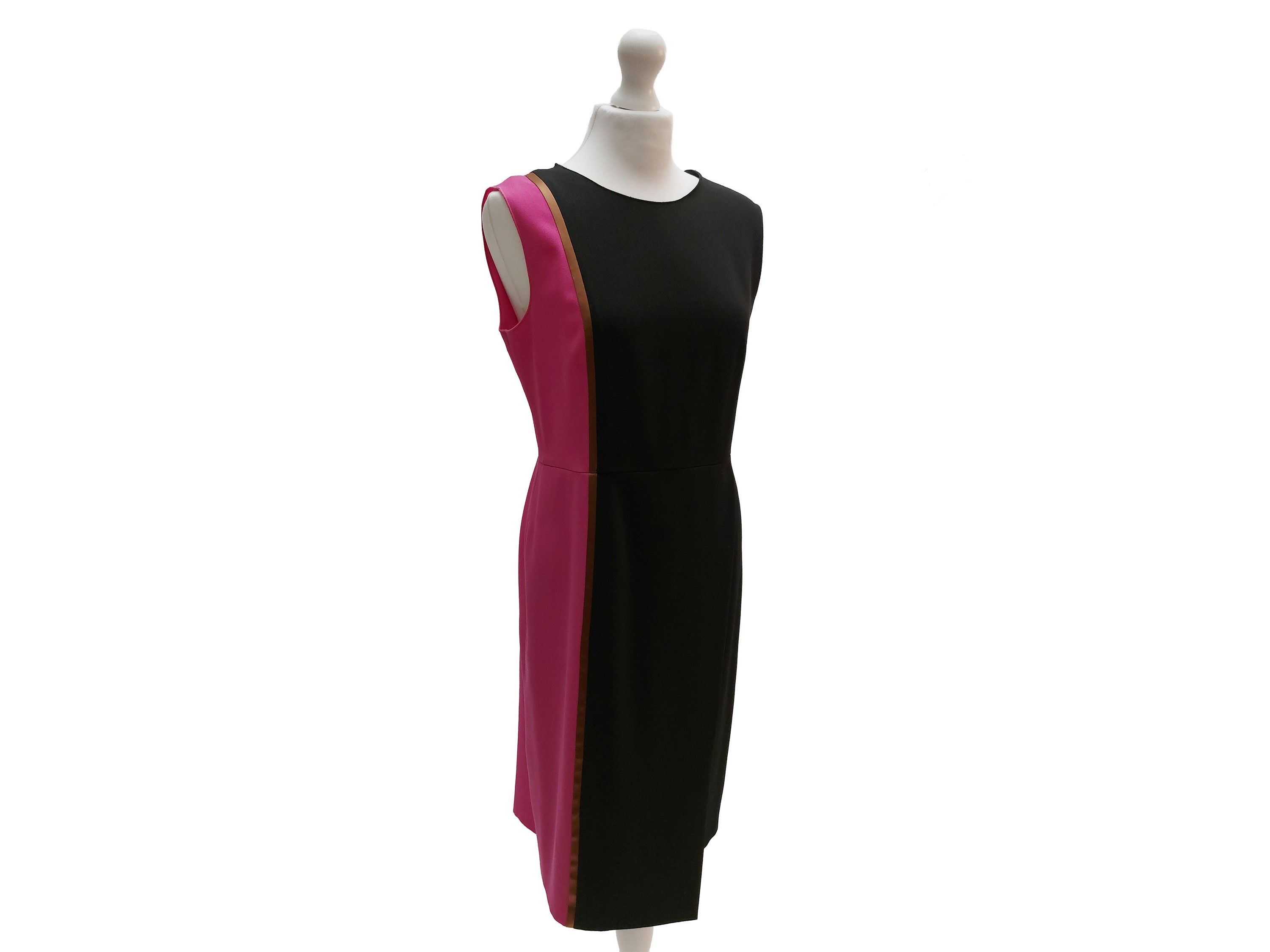 Salvatore Ferragamo - Abito in Lana Nera e Fucsia