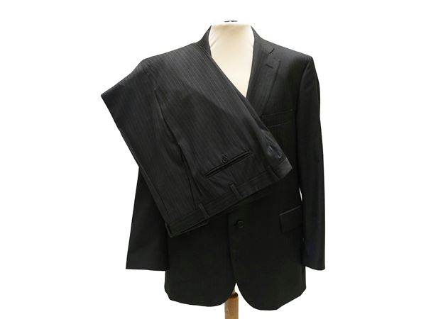 Boggi - Men's gunmetal gray pinstripe suit