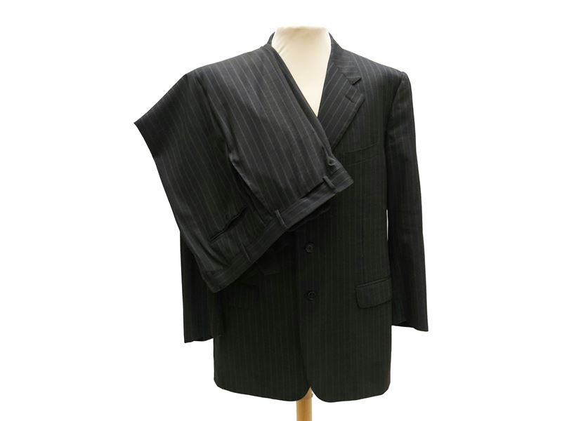 Corneliani - Completo da Uomo Gessato Grigio Canna di Fucile