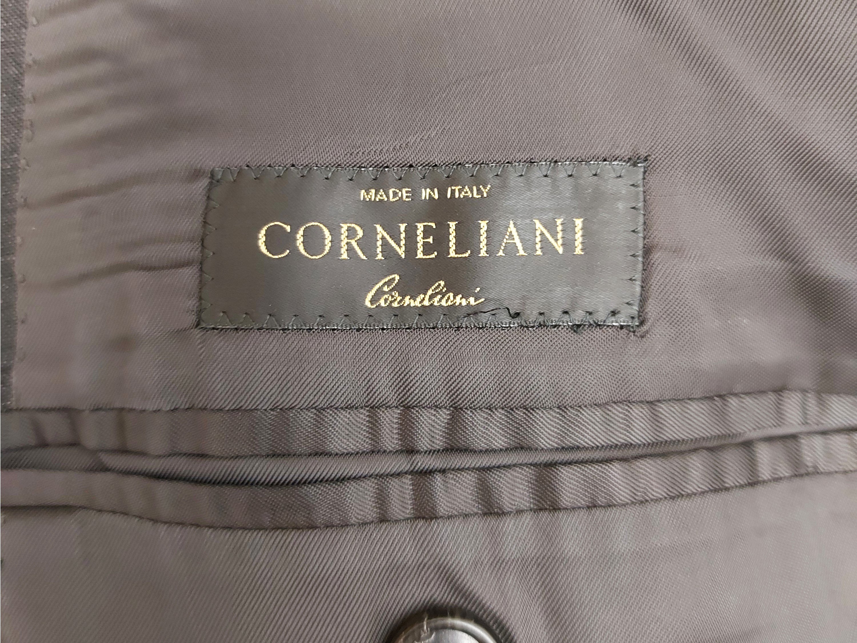 Corneliani - Completo da Uomo Gessato Grigio Canna di Fucile