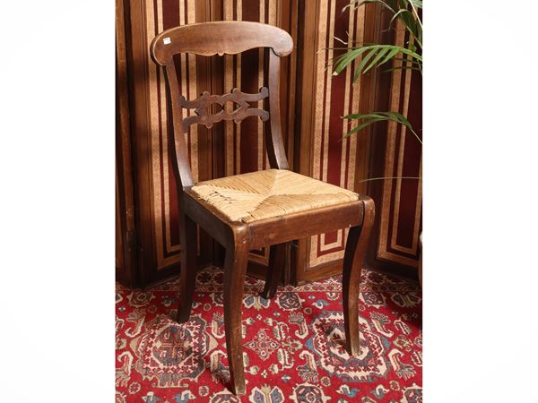 Pair of rustic walnut chairs