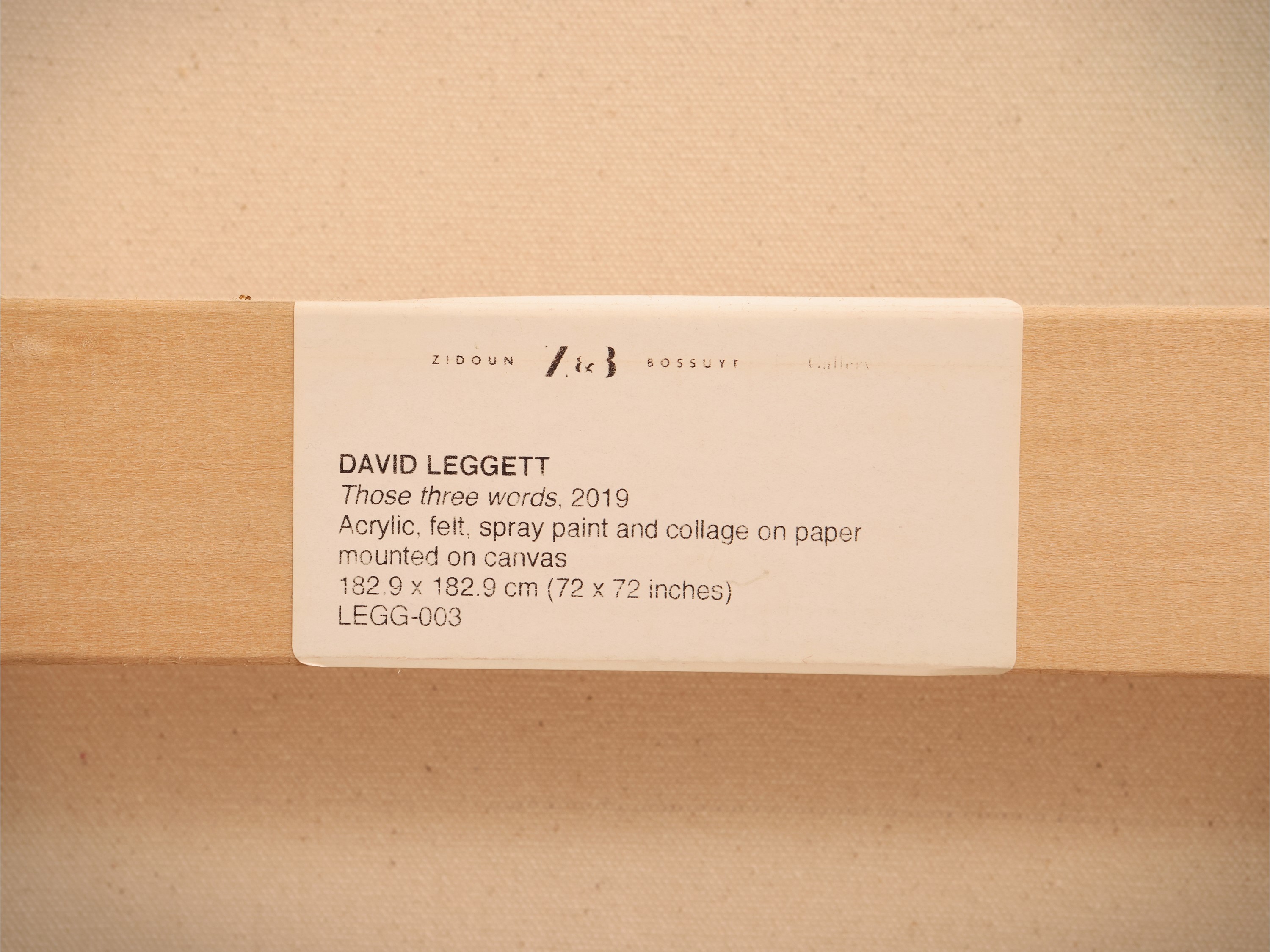 David Legget - Those three words, 2019