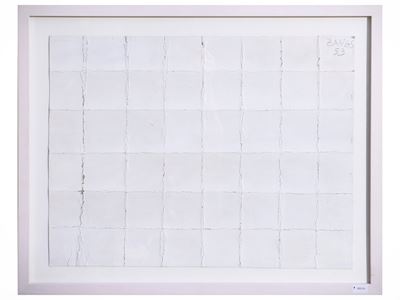 Herbert Zangs, Composizione 1953, tecnica mista su cartone applicato