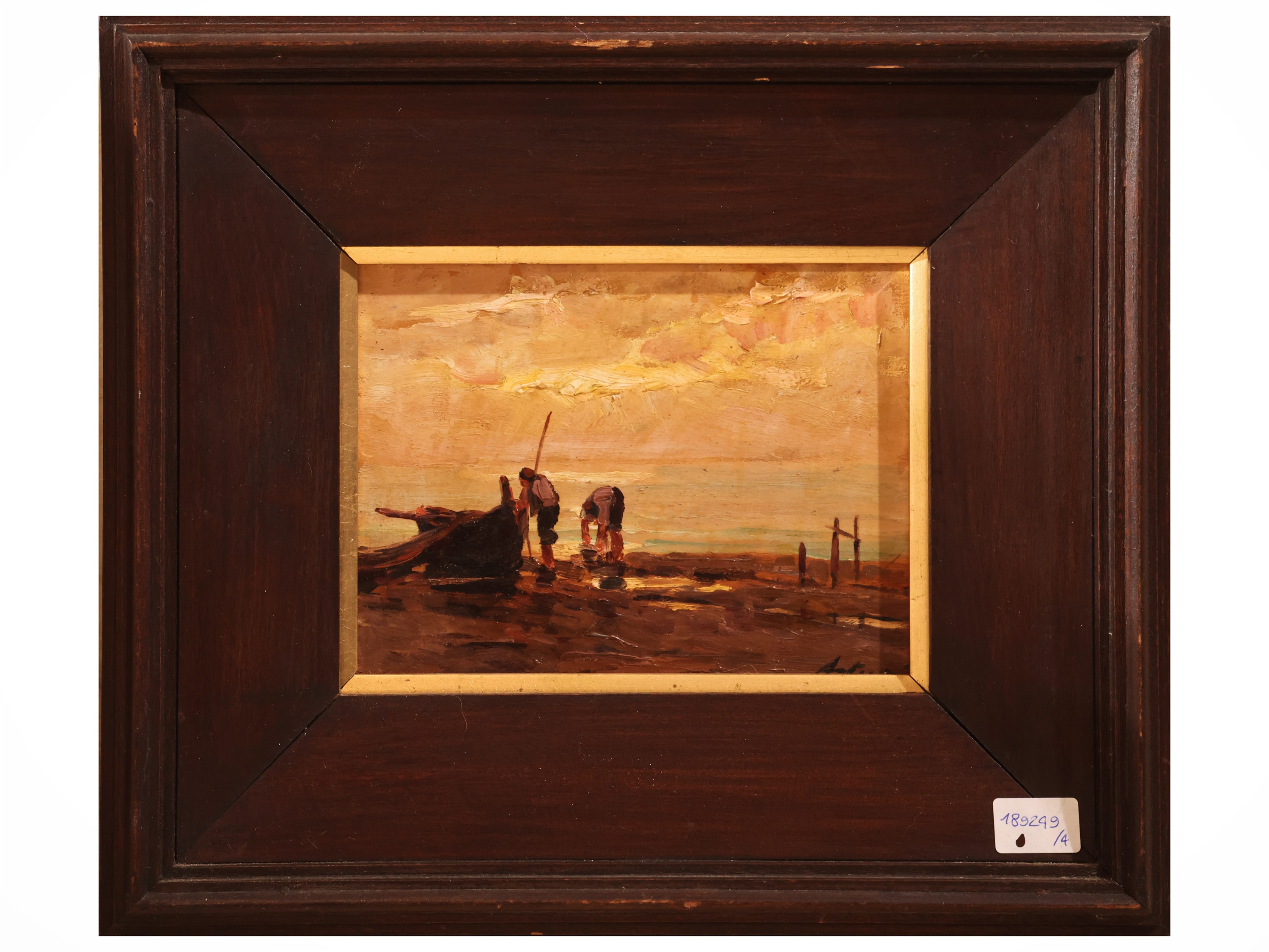 Antonio Asturi - Vedute marine e Paesaggio campestre (serie di quattro dipinti a olio su tavolett...