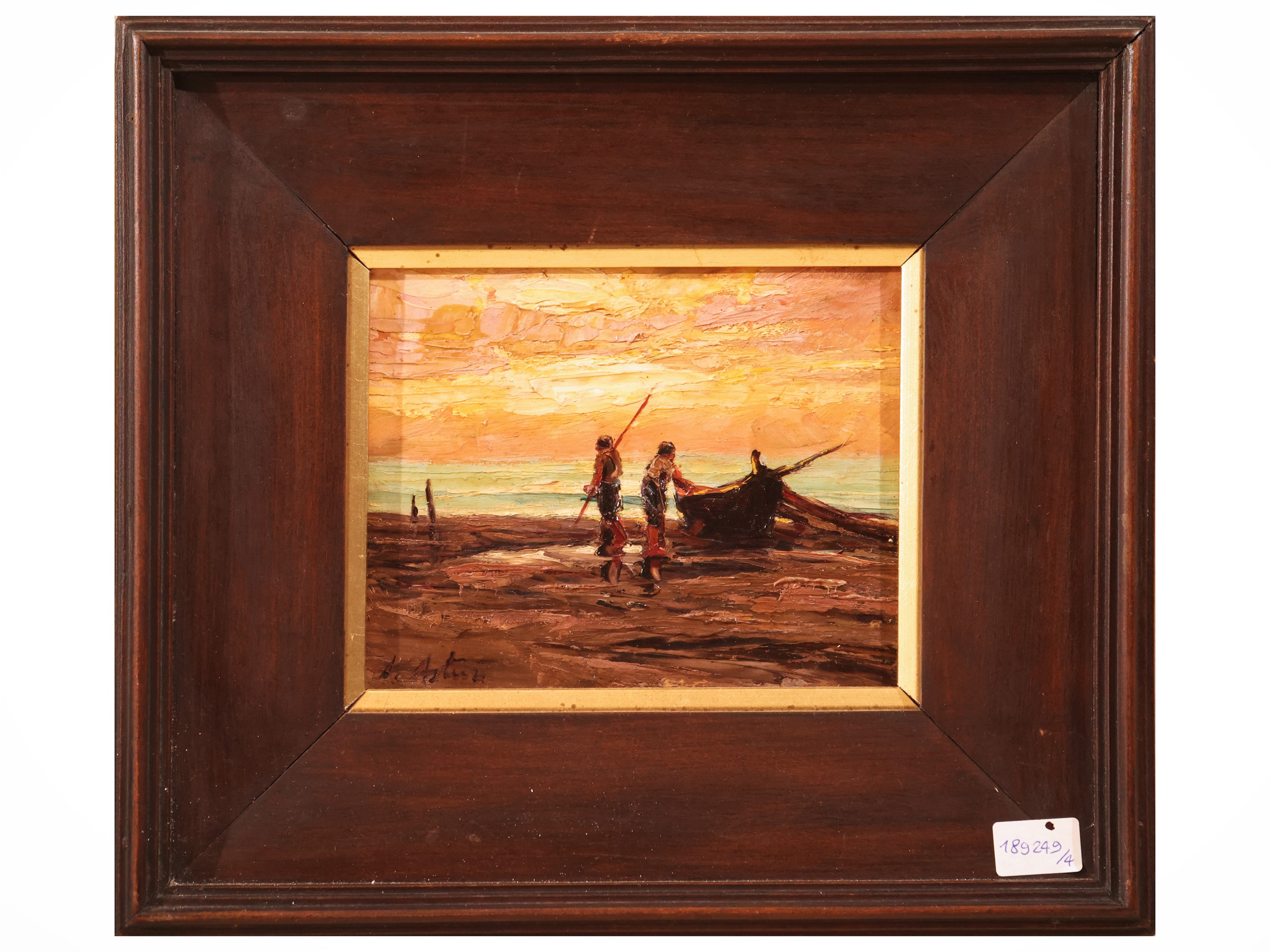Antonio Asturi - Vedute marine e Paesaggio campestre (serie di quattro dipinti a olio su tavolett...