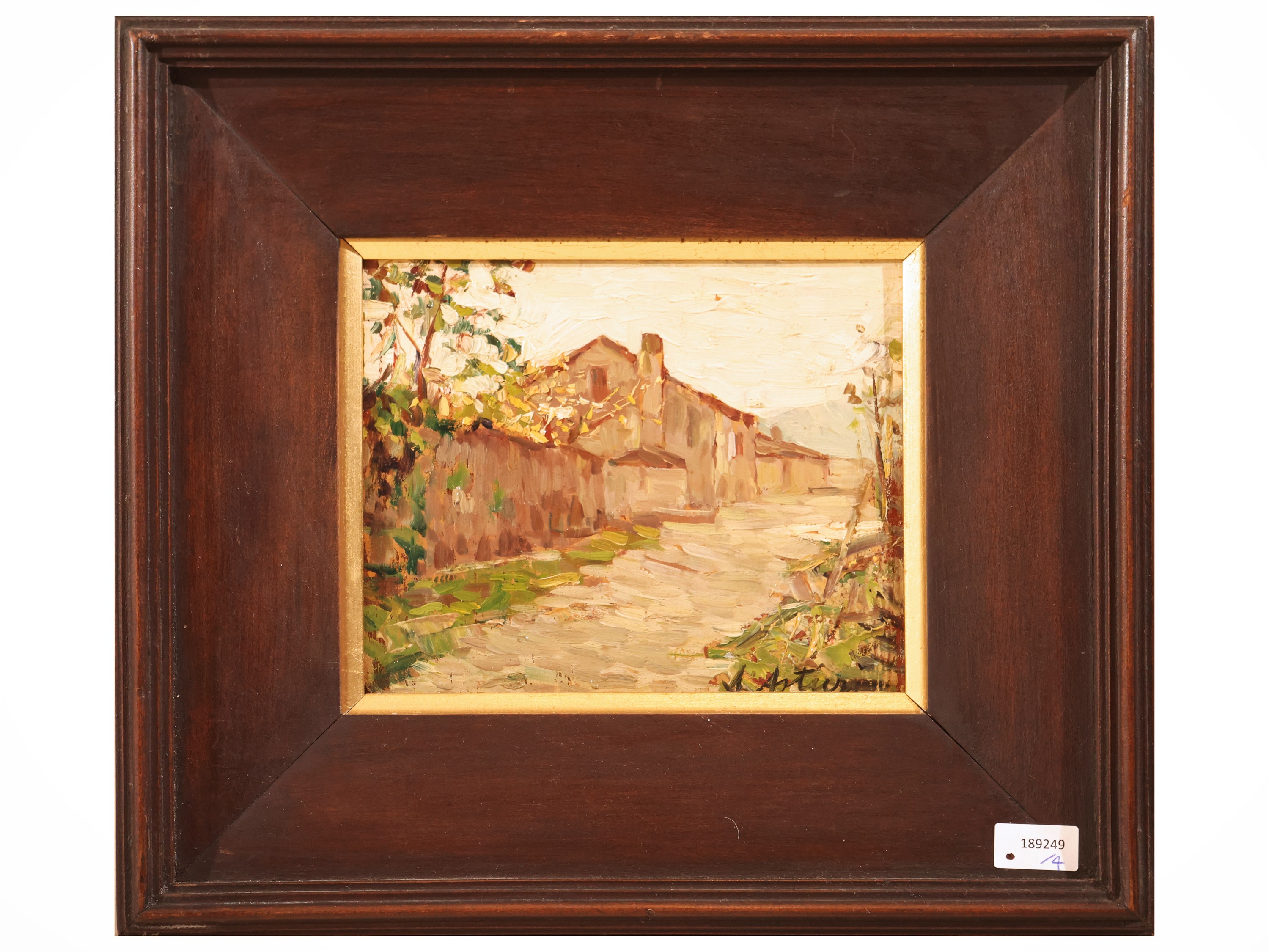 Antonio Asturi - Vedute marine e Paesaggio campestre (serie di quattro dipinti a olio su tavolett...