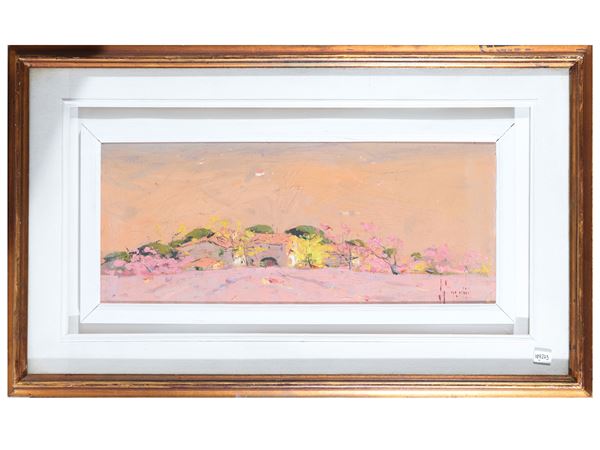 Aldo Mazzi : Paesaggio toscano  (XX secolo)  - Asta Luce di Toscana. Maestri del Novecento - Maison Bibelot - Casa d'Aste Firenze - Milano