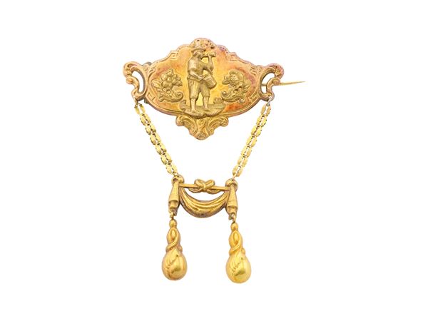 Spilla in oro giallo 18Kt