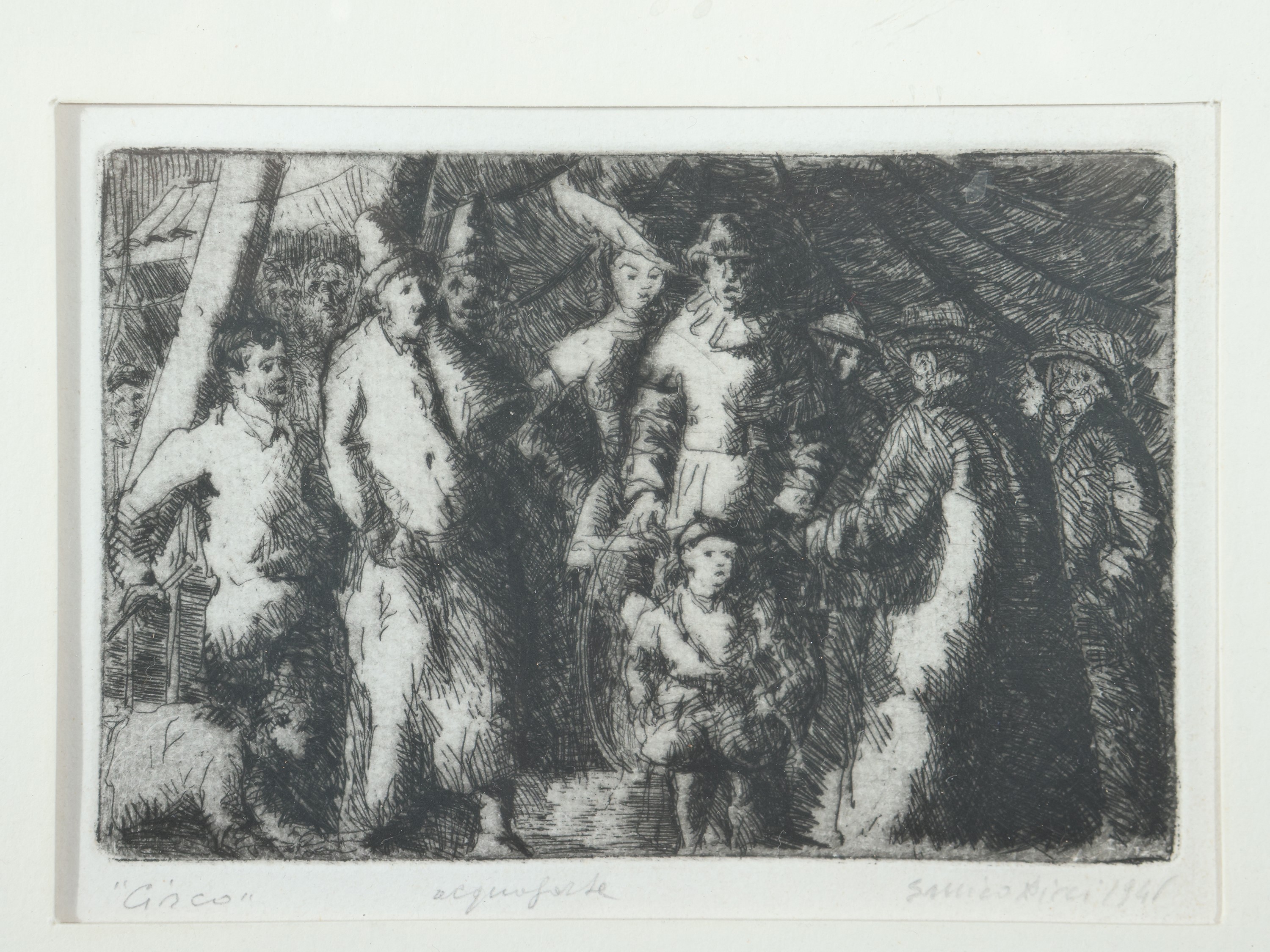 Enrico Ricci - Gloria - Racconto - Circo (quattro incisioni ad acquaforte, 1946)