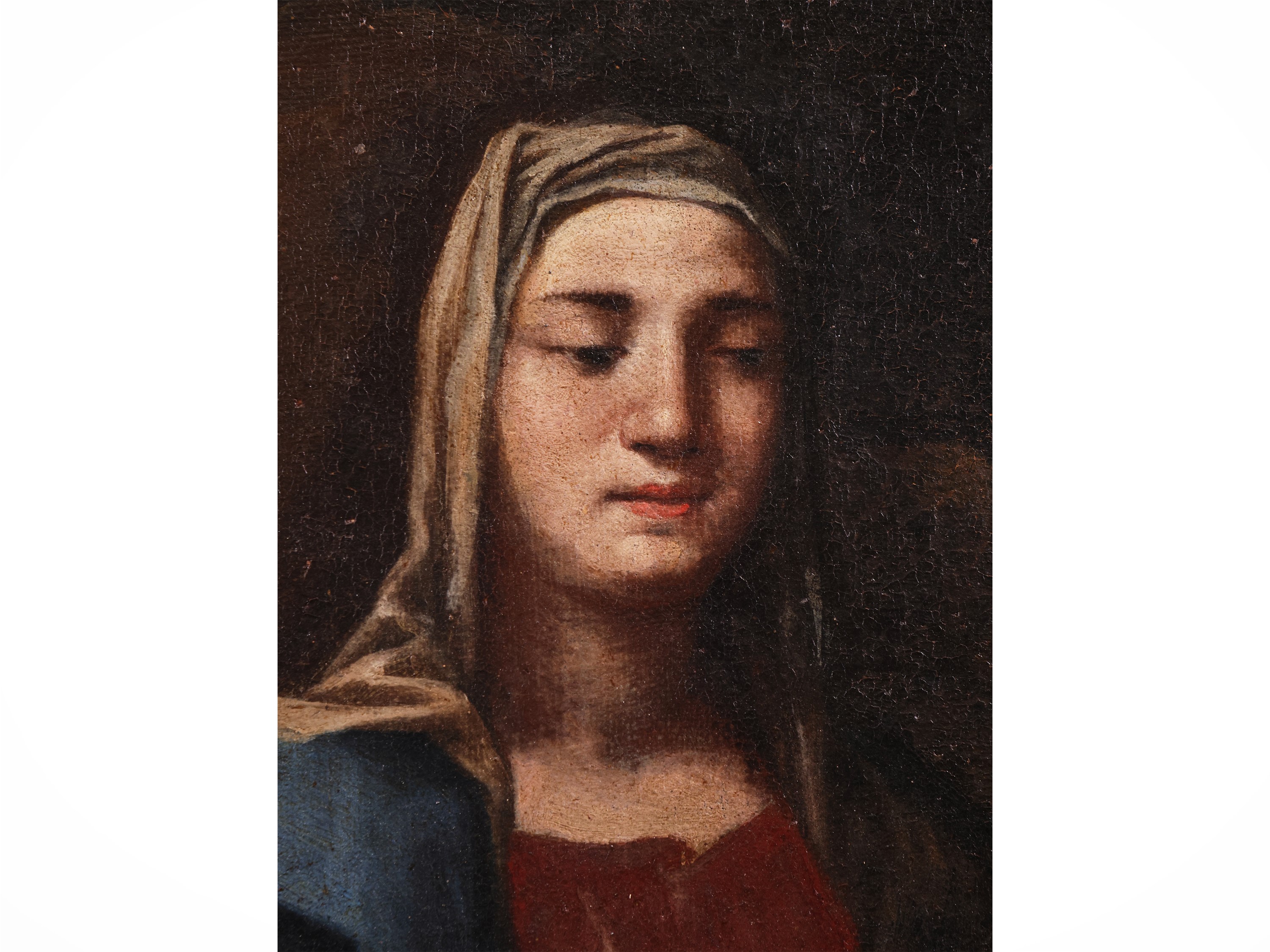 Scuola Francese del XVII/XVIII Secolo - Madonna con Bambino e i Santi Giovanni Battista e Antonio...