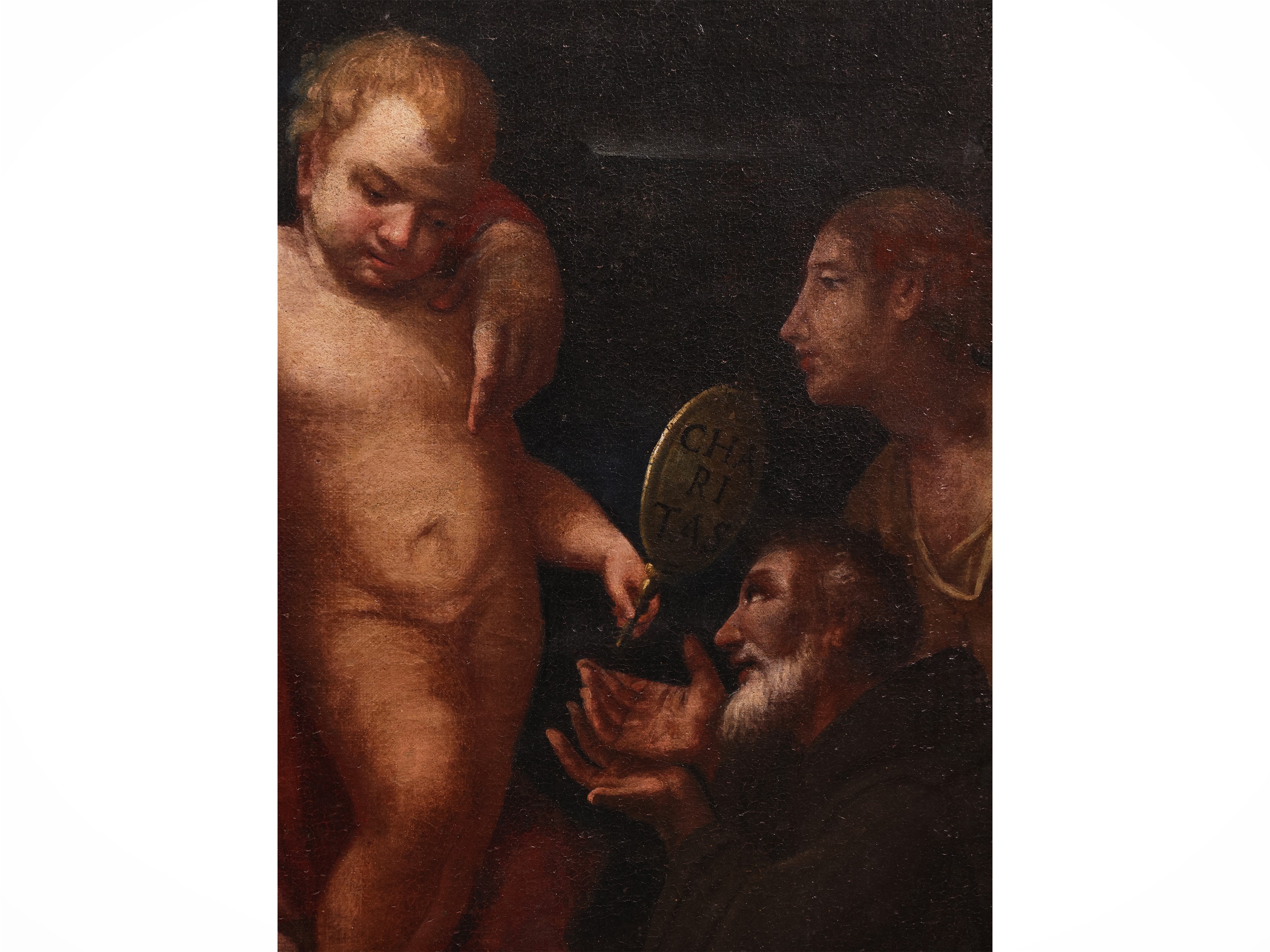 Scuola Francese del XVII/XVIII Secolo - Madonna con Bambino e i Santi Giovanni Battista e Antonio...