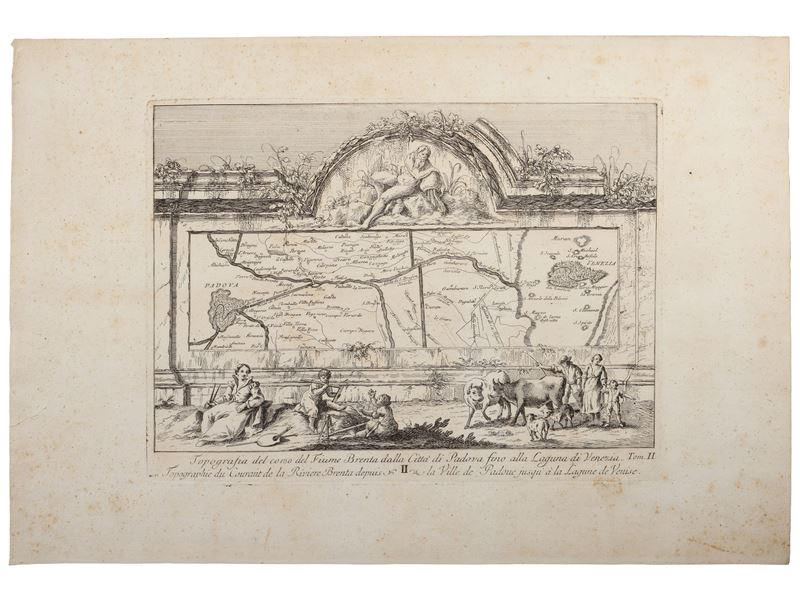 Gianfrancesco Costa - Topografia del corso del fiume Brenta dalla città di Padova alla laguna di ...