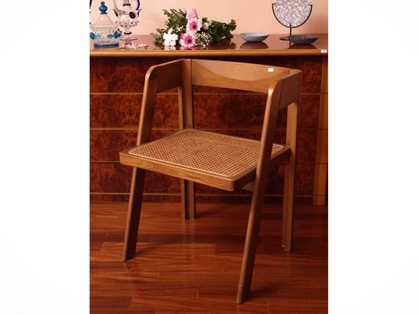 Cherry wood chair, Tito Agnoli for Citterio spa